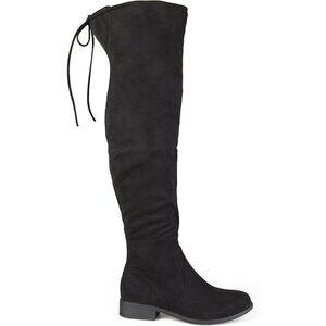 Brinley Co Women's Faux Suede Spur Over the Knee Boot Side Zip Black Size 8.5